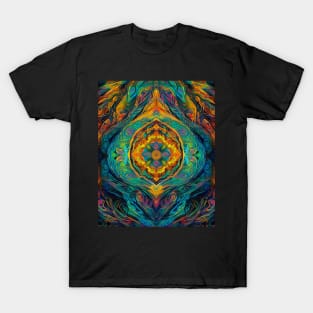 Cosmic Whirlwind: Exploring the Depths of Abstract Mandala T-Shirt